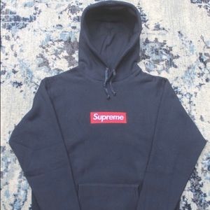 Supreme fw 16 navy bogo hoodie